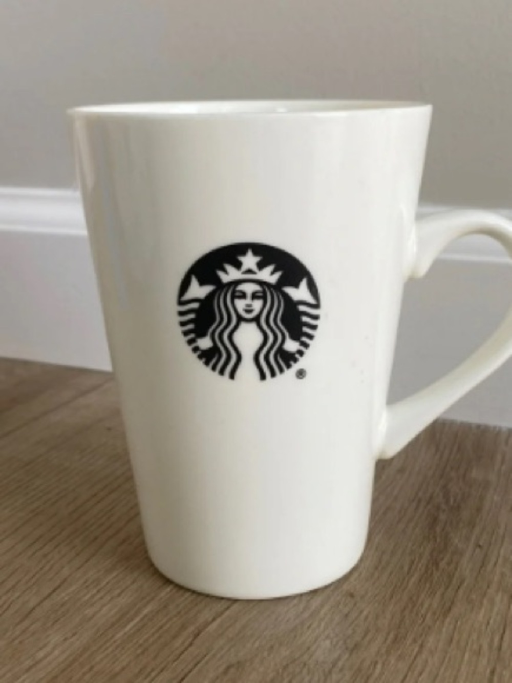 Starbucks White Ceramic Mug with Black Logo - Classic Everyday Cup
